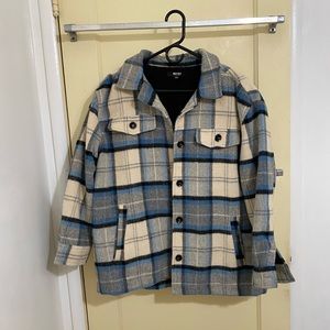 Miss Lola Plaid Button Down Jacket